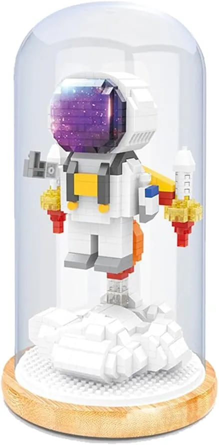 Uvini Building Blocks Astronaut Model with Light STEM Building Toy Micro Blocks for Adults or Teens Gifts Spaceman Mini Blocks Set DIY Bricks Toys 708PCS