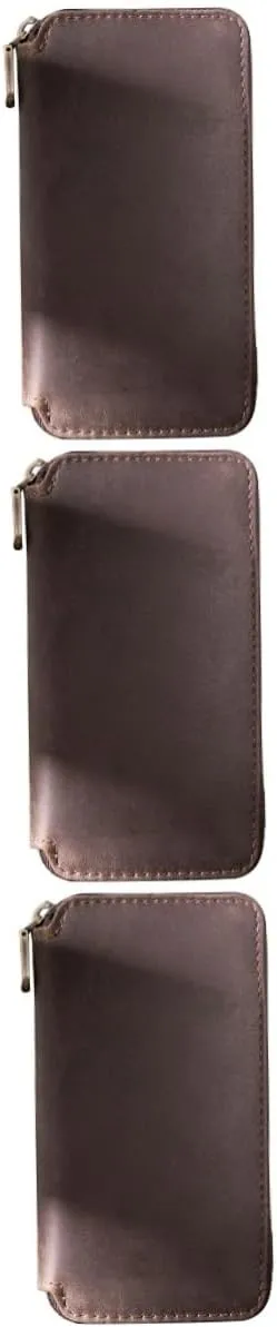 VALICLUD 3pcs Box Watch Bag Holder Pocket Watch Display Case Watch Storage Case Watches Digital Watch Travel Accessories Travel Pouch Watch Winder Waterproof Watch Winders Leather Brown