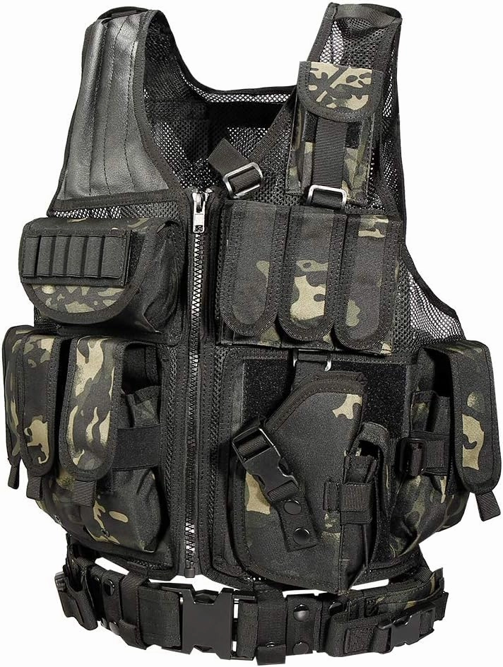 vAv YAKEDA Tactical Vest Outdoor Breathable CS Game Airsoft Vest Adjustable for Adults