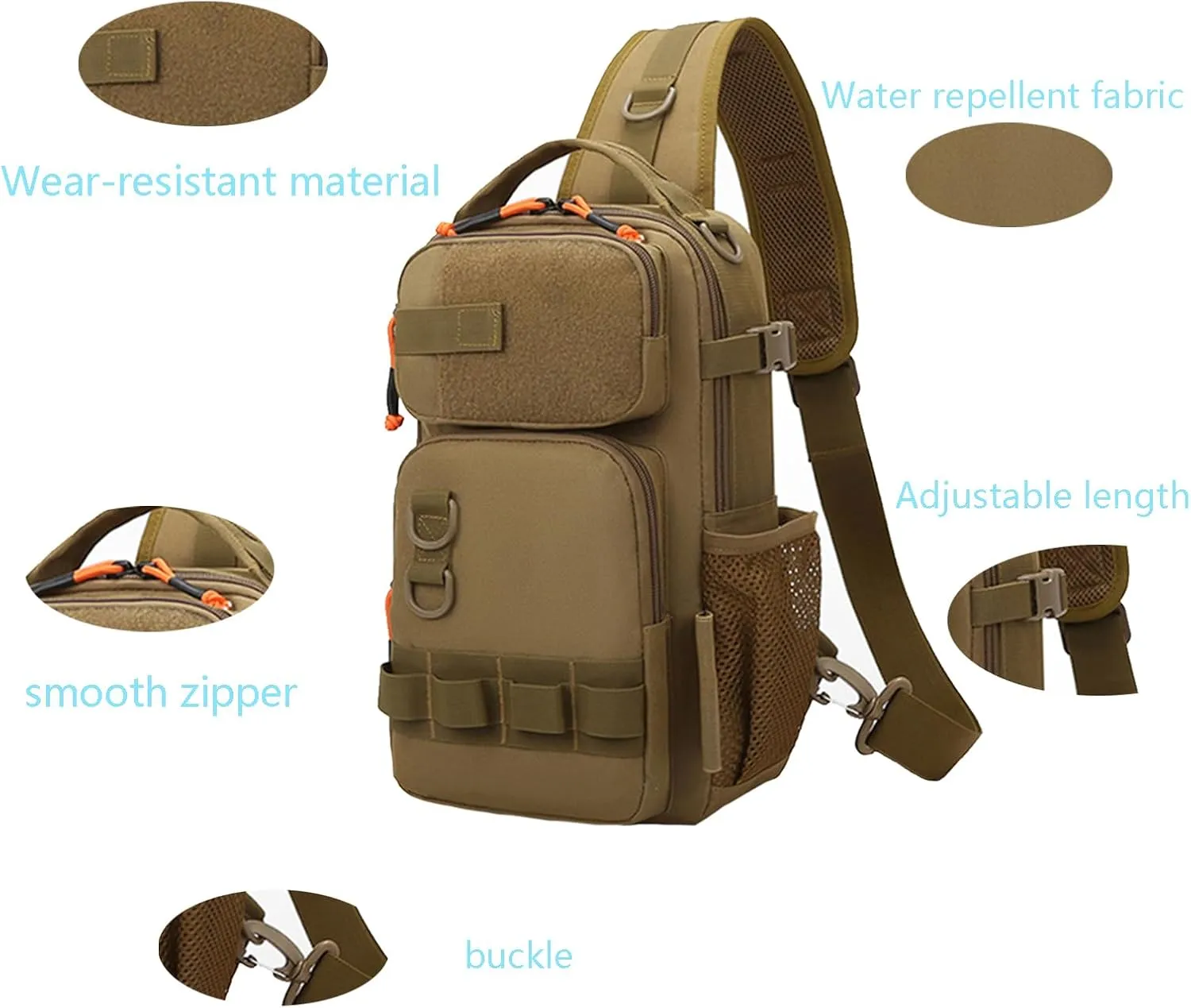 Versatile Fishing Backpack with Rod Holder and Adjustable Straps