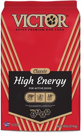 VICTOR Super Premium Dog Food – High Energy Dry Dog Food for Active Dogs – Gluten Free Canine Kibble with Beef and Chicken Meal Proteins for Sporting Dogs – All Breeds and All Life Stages, 40 lb