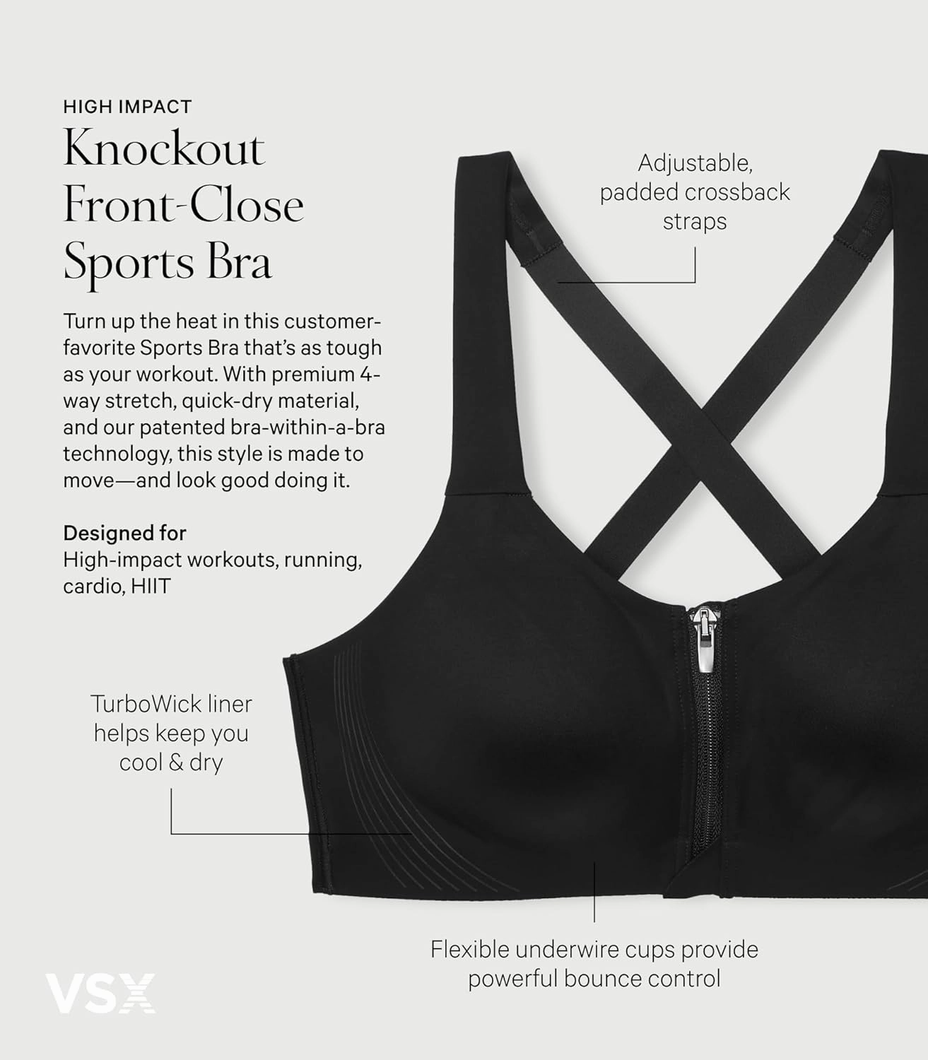 Victoria's Secret Knockout Front-Close Sports Bra