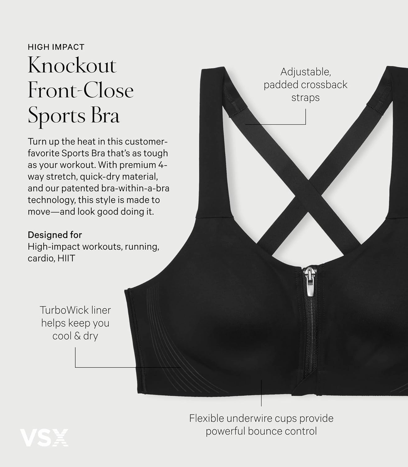 Victoria's Secret Knockout Front-Close Sports Bra