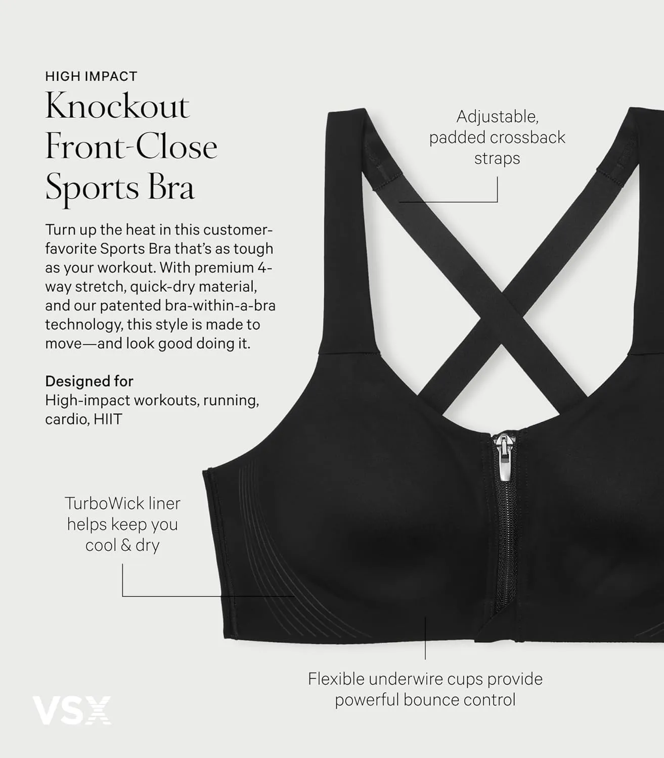 Victoria's Secret Knockout Front-Close Sports Bra
