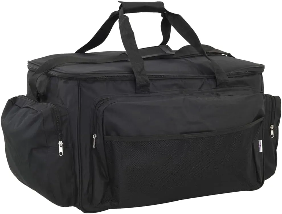 vidaXL Fishing Bag, Tackle Bag with Carry Handle, Fly Fishing Bag, Gear Bag for Hiking Travel Trekking Biking, Waterproof Black Oxford Fabric