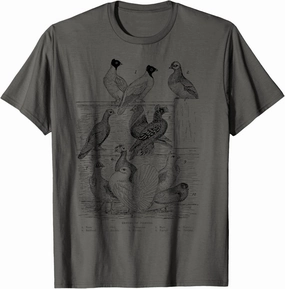 Vintage Breeds of Pigeons Gift for Pigeon Lovers T-Shirt