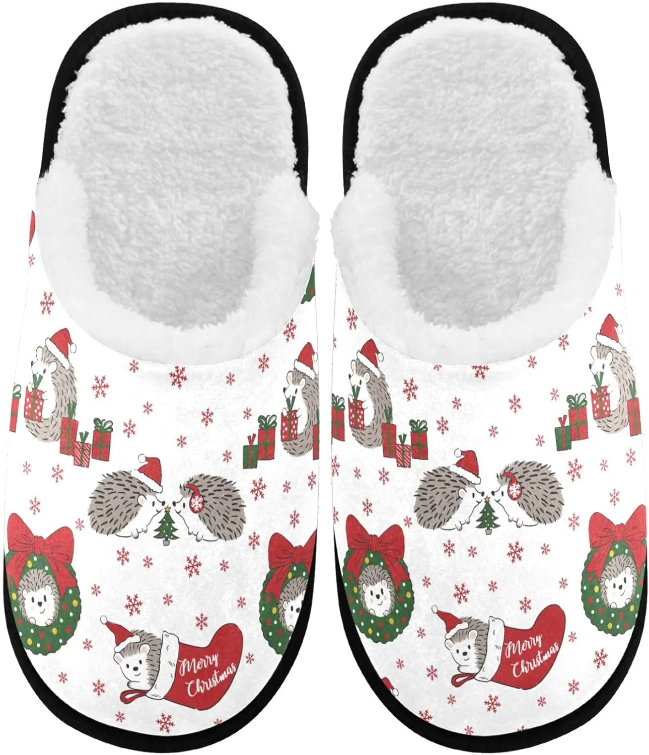 visesunny Slippers for Women Mens Winter Warm Memory Foam Cotton Home Slippers Soft Plush Fleece Slip on House Slippers for Girls Indoor Outdoor Shoes