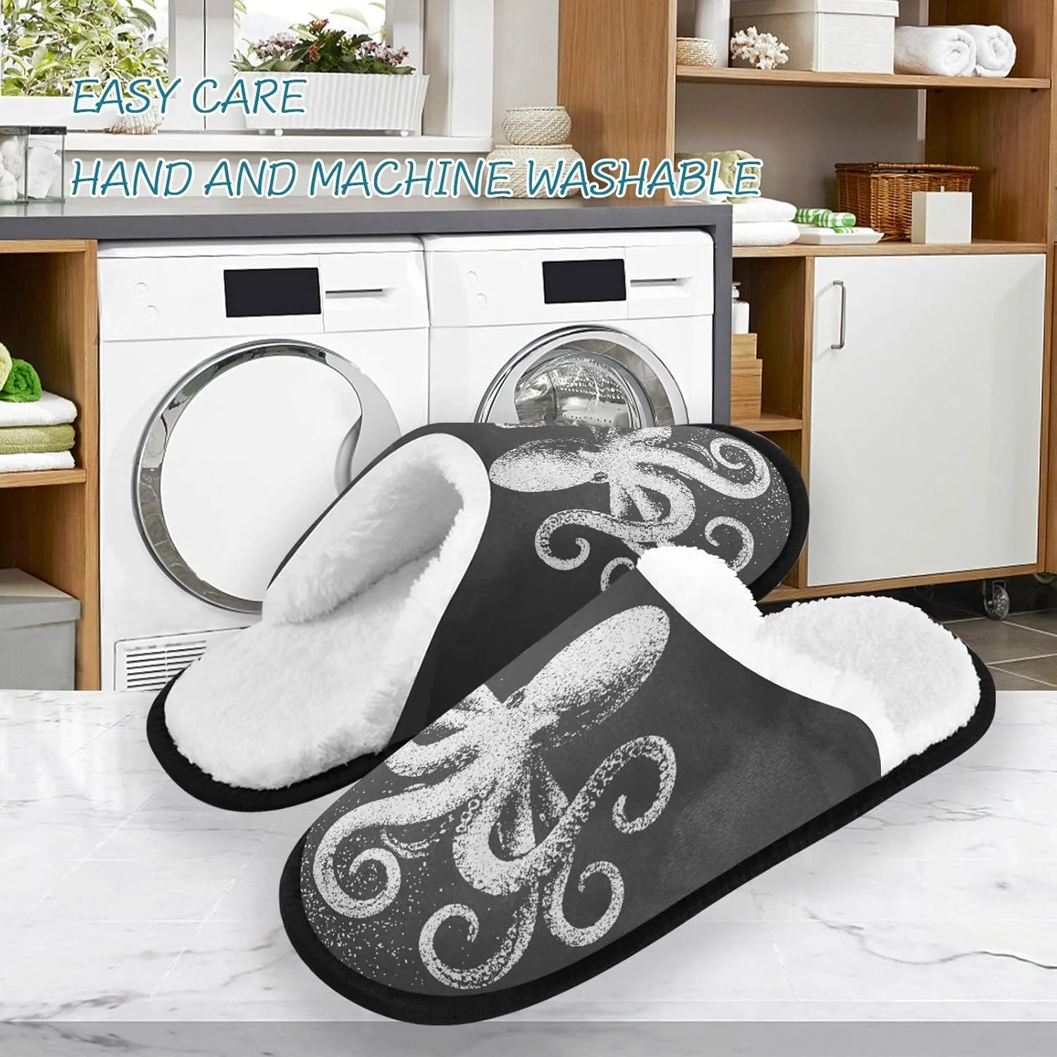 visesunny Slippers for Women Mens Winter Warm Memory Foam Cotton Home Slippers Women's House Slippers Bedroom Slippers Cozy Indoor Outdoor Shoes Unisex