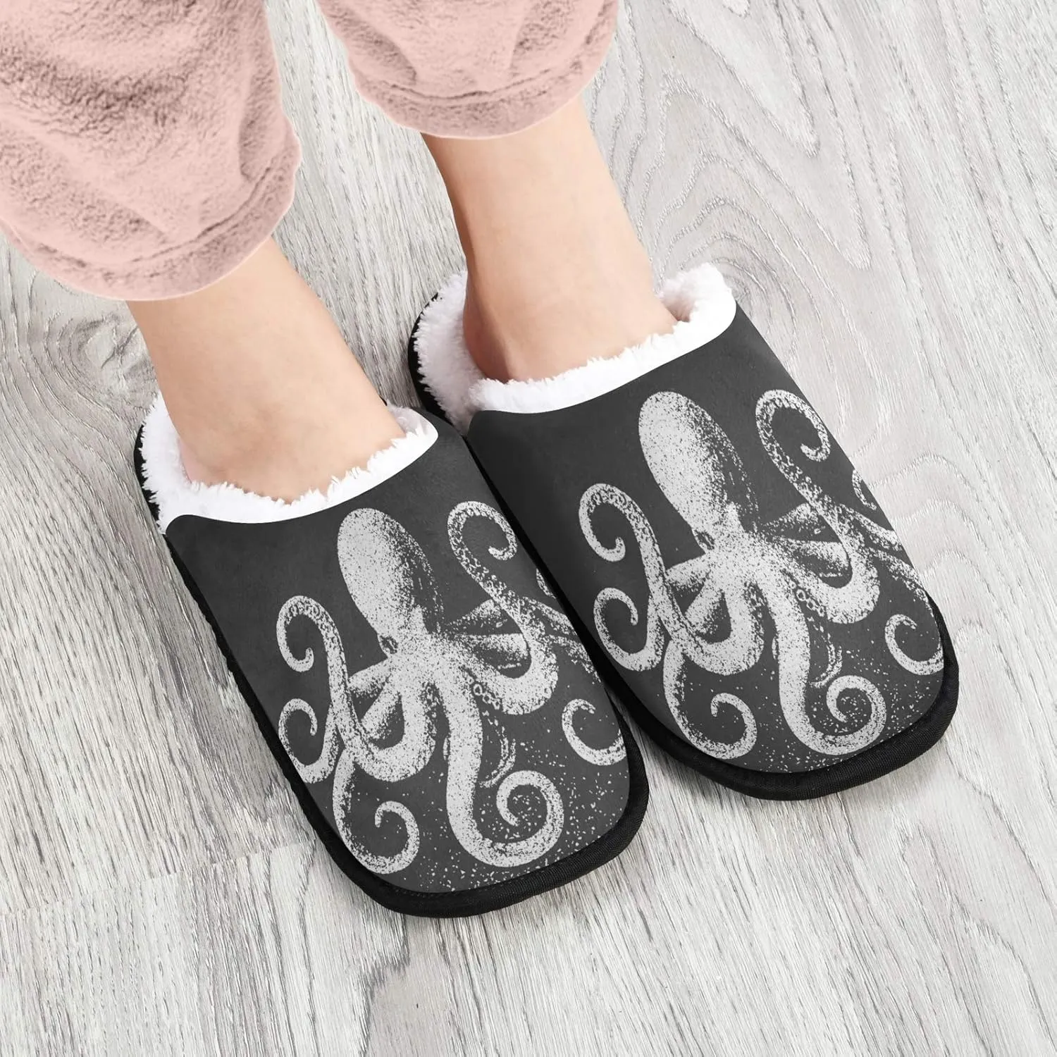 visesunny Slippers for Women Mens Winter Warm Memory Foam Cotton Home Slippers Women's House Slippers Bedroom Slippers Cozy Indoor Outdoor Shoes Unisex