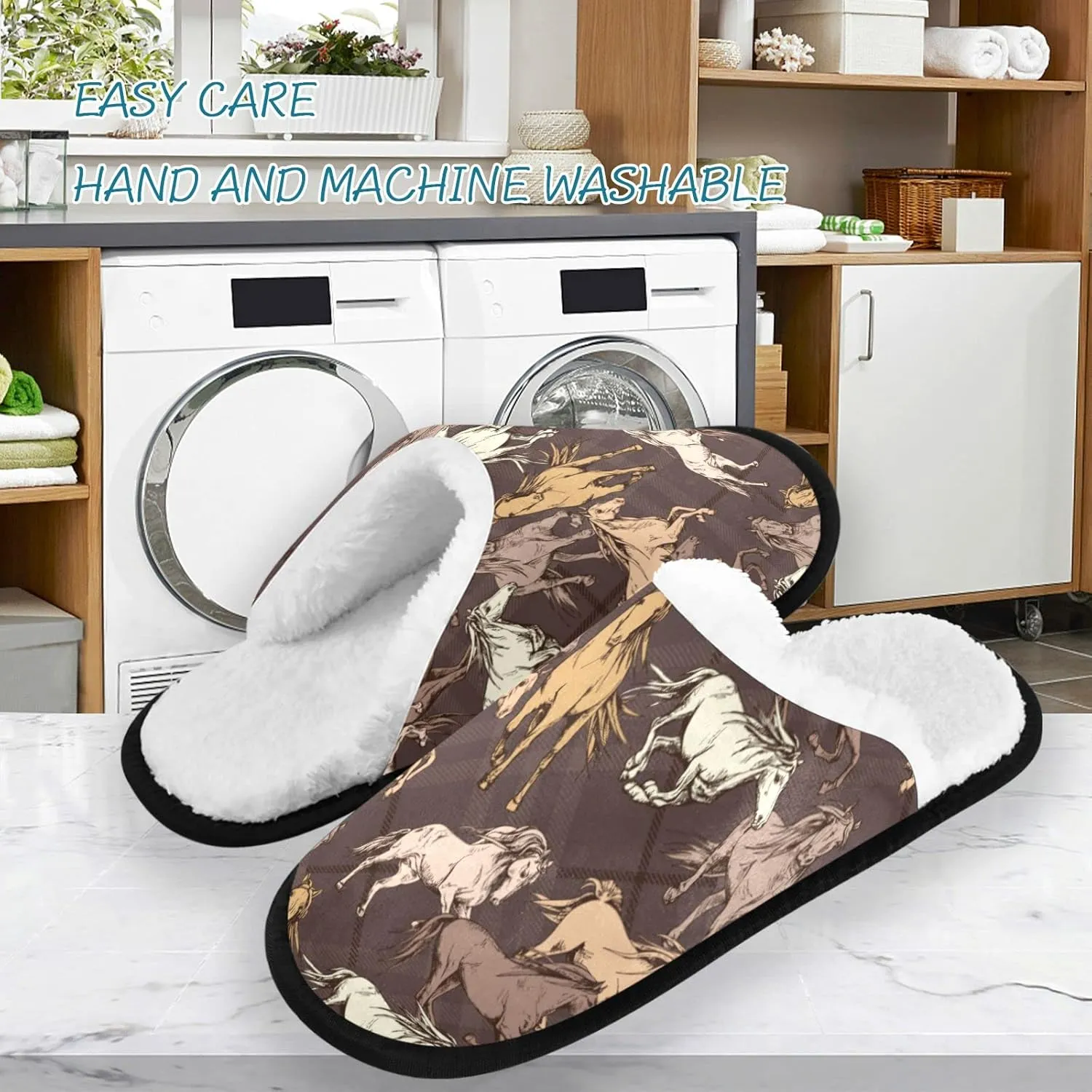 visesunny Slippers for Women Mens Winter Warm Memory Foam Cotton Home Slippers Women's House Slippers Bedroom Slippers Cozy Indoor Outdoor Shoes Unisex