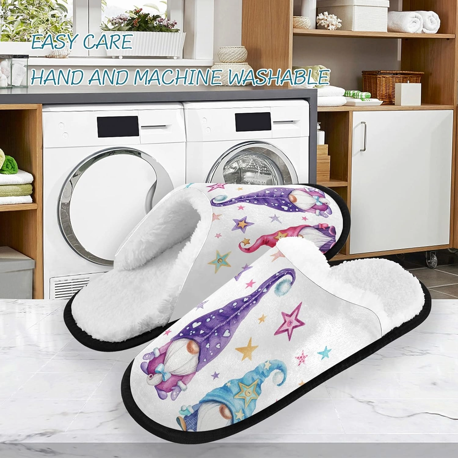Visesunny Modern Cute Funny House Slippers for Women Men - Unisex Indoor Outdoor
