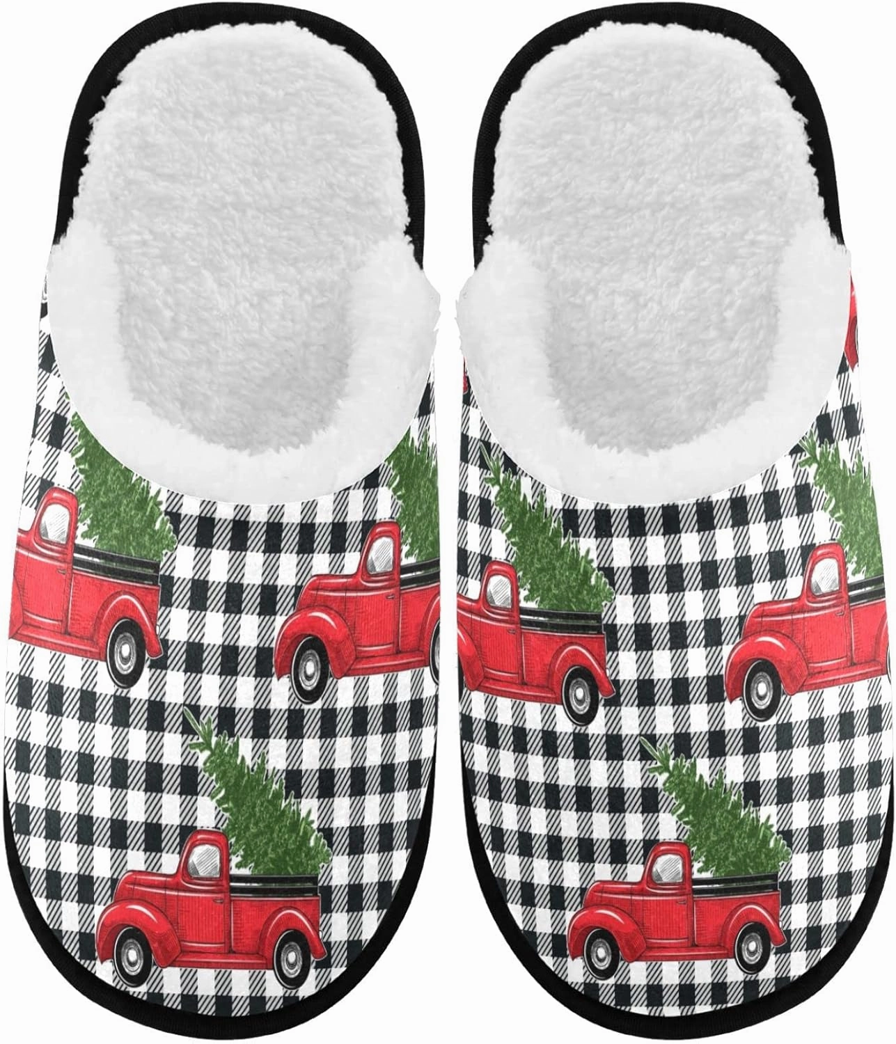 visesunny Slippers for Women Mens Funny Winter Warm Memory Foam Cotton Home Slippers Soft Plush Fleece Slip on House Slippers Unisex