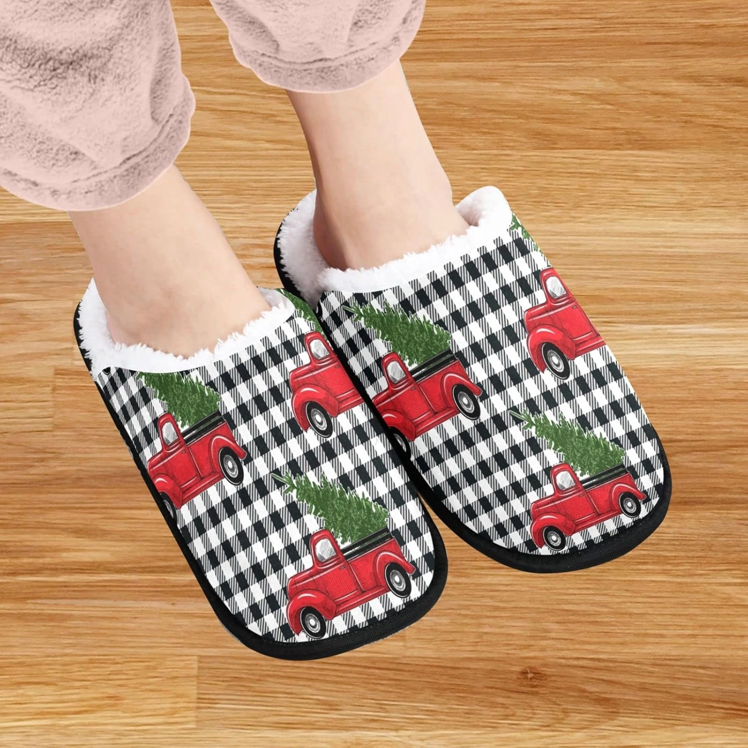 visesunny Slippers for Women Mens Funny Winter Warm Memory Foam Cotton Home Slippers Soft Plush Fleece Slip on House Slippers Unisex
