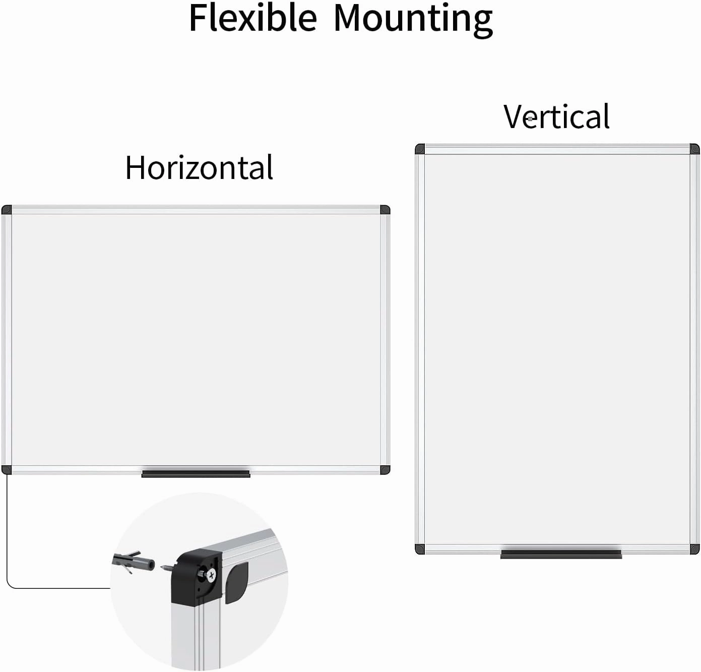 VIZ-PRO Magnetic Dry Erase Board, 36 X 24 Inches, Silver Aluminium Frame