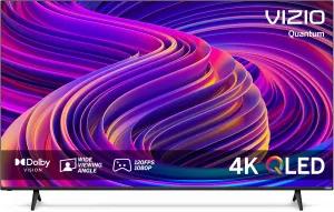 VIZIO 65-inch Quantum 4K QLED Smart TV with Dolby Vision, 120FPS @ 1080p PC Gaming, WiFi 6, Bluetooth Headphone Capable, Apple AirPlay, Chromecast Built-in (New)- M65Q6-L4