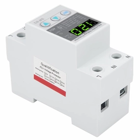 Voltage Stabilizer, Multi Function Adjustable Smart Breaker Voltage Protector Relay with Reset Options 120V AC Under Over Voltage Device for Electrical Appliances