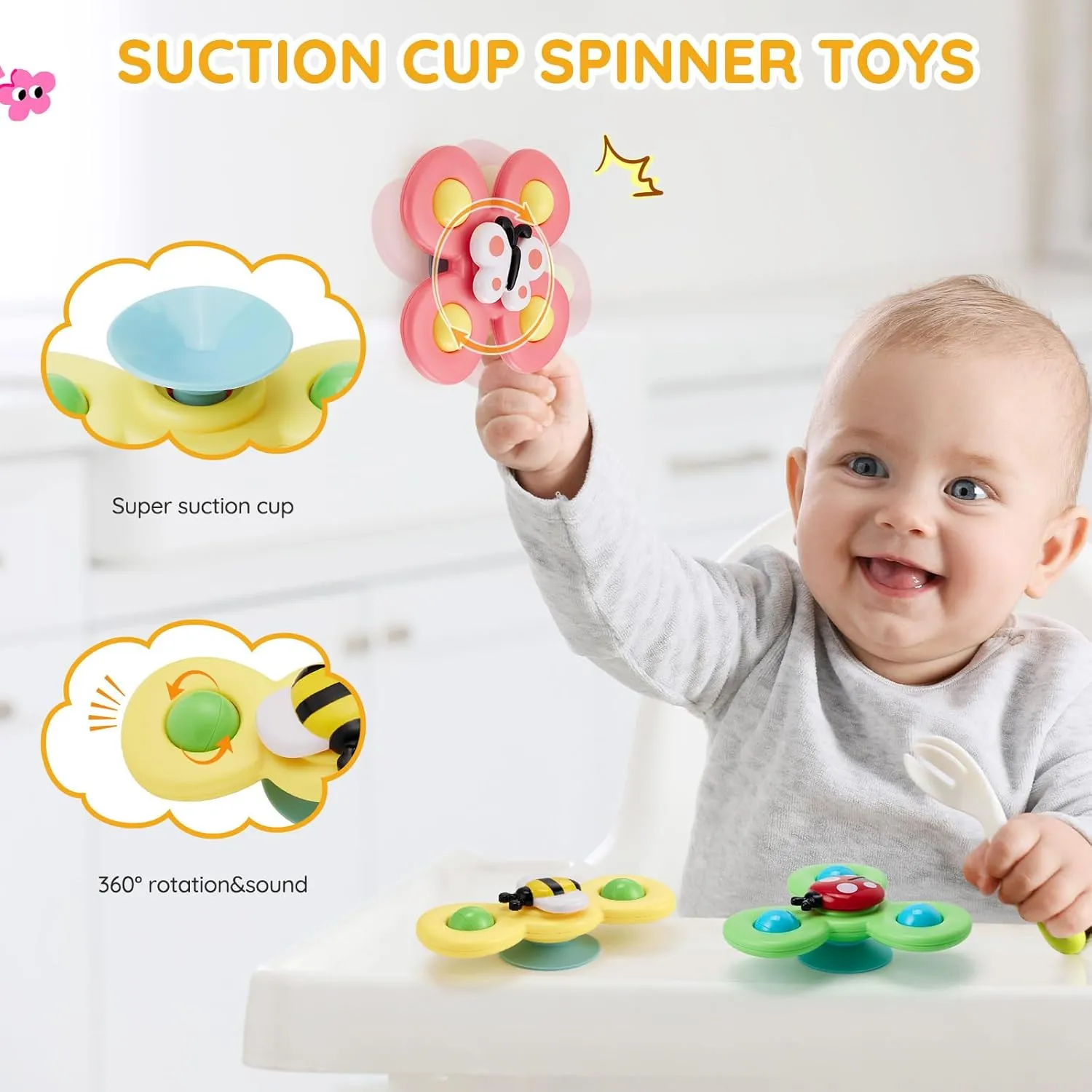 VoMii 18Pcs Baby Toys 6-12-18 Months, Montessori Toys for Babies Newborn Teether Sorting Stacking Blocks Spinner Toy Activity Cube Pull Push Sensory Toy for Toddlers 1-2-3 Years