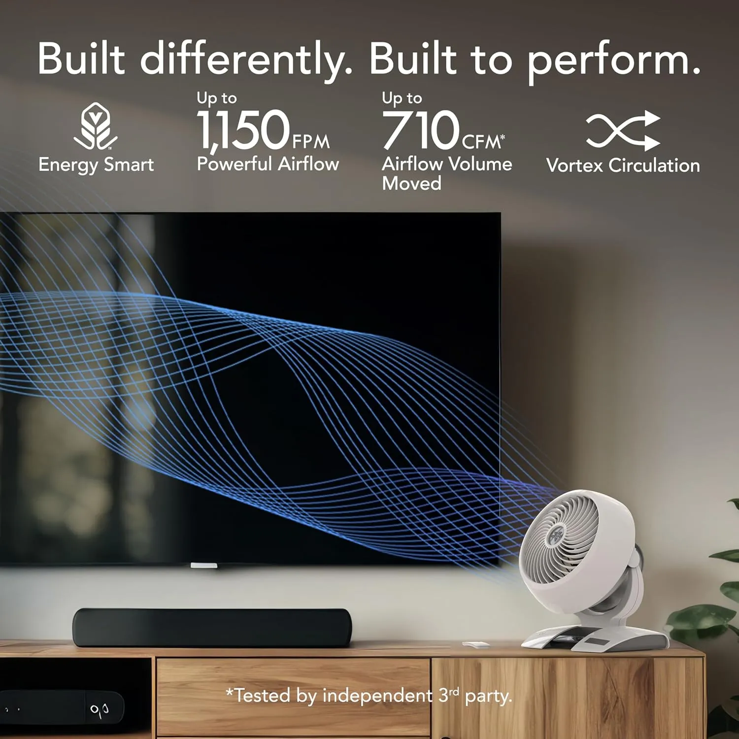 Vornado 5303DC Energy Smart Small Air Circulator Fan with Variable Speed Control, white, Medium