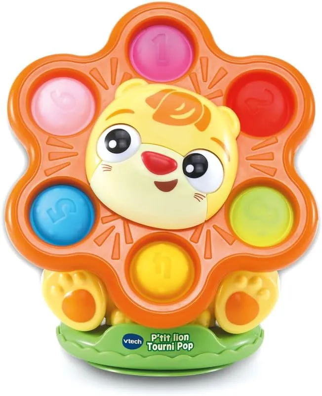 VTech - P'tit Lion Tourni Pop, High Chair Suction Toy Made with More Durable Materials, Motor Skills and Sensory Awakening Game, Baby Gift from 6 Months