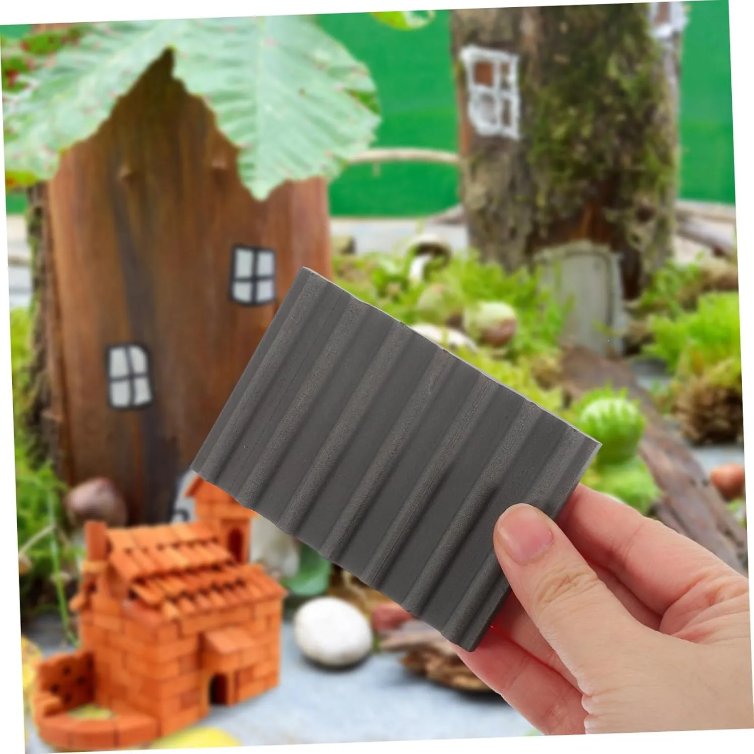 Wakauto 10pcs Miniature Bricks for Crafts Realistic Fake Bricks Models for Mini Garden Accessories and Dollhouse Landscaping Compact Simulation Building Blocks