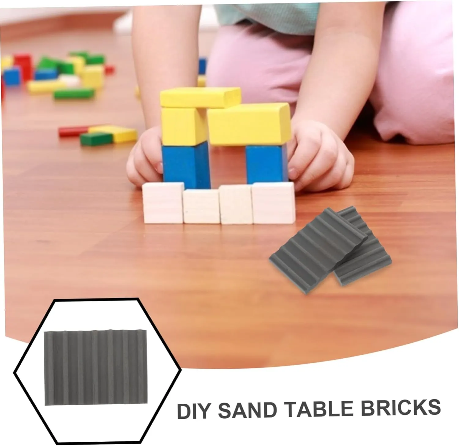 Wakauto 10pcs Miniature Bricks for Crafts Realistic Fake Bricks Models for Mini Garden Accessories and Dollhouse Landscaping Compact Simulation Building Blocks