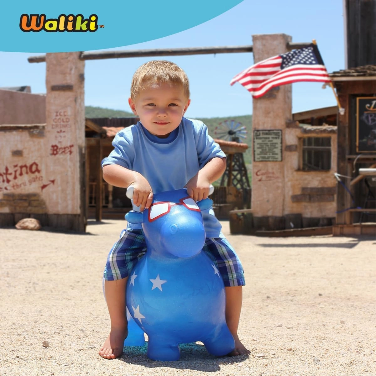 WALIKI Bouncy Horse Hopper | Benny The Jumping Bull Inflatable Hopping Pony for Toddlers