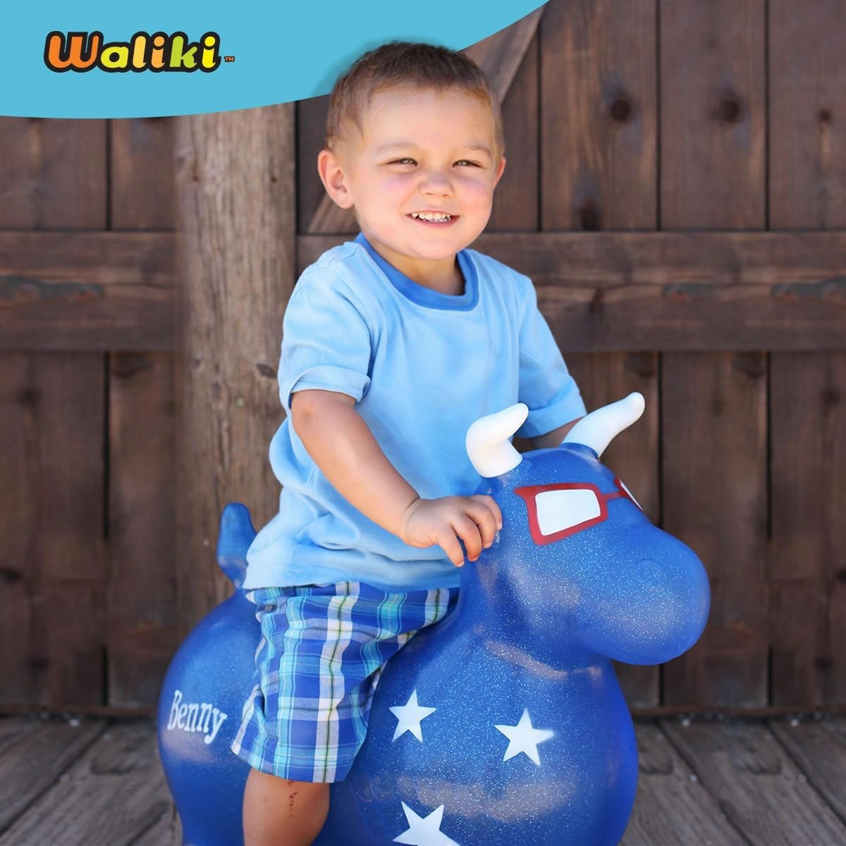 WALIKI Bouncy Horse Hopper | Benny The Jumping Bull Inflatable Hopping Pony for Toddlers