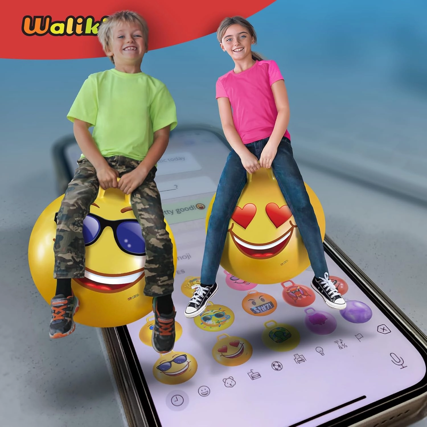 WALIKI Hopper Ball Toys for Kids 3 4 5 and 6 Years Old | Hippity Hop Jumping Ball | Cool Bouncy Toy for Boys and Girls