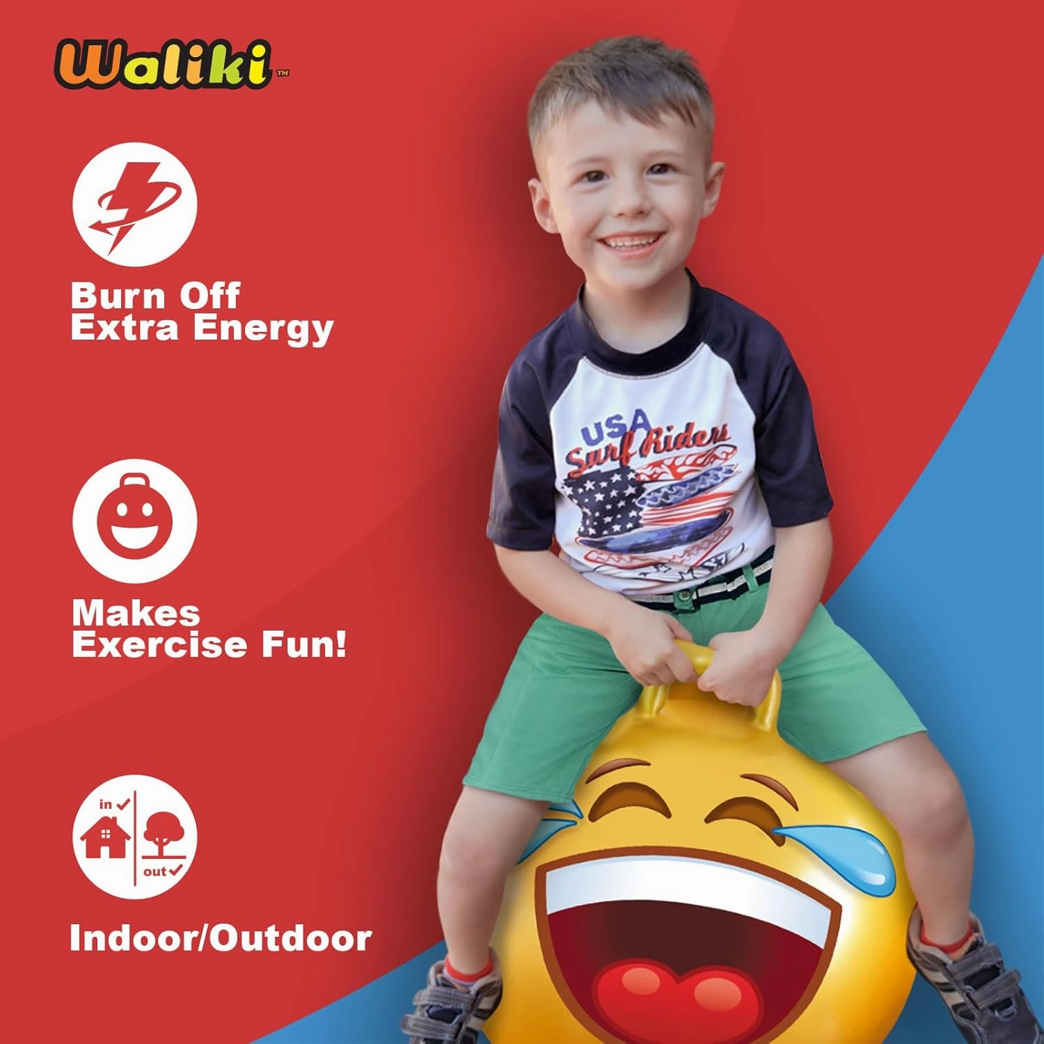 WALIKI Hopper Ball Toys for Kids 3 4 5 and 6 Years Old | Hippity Hop Jumping Ball | Cool Bouncy Toy for Boys and Girls