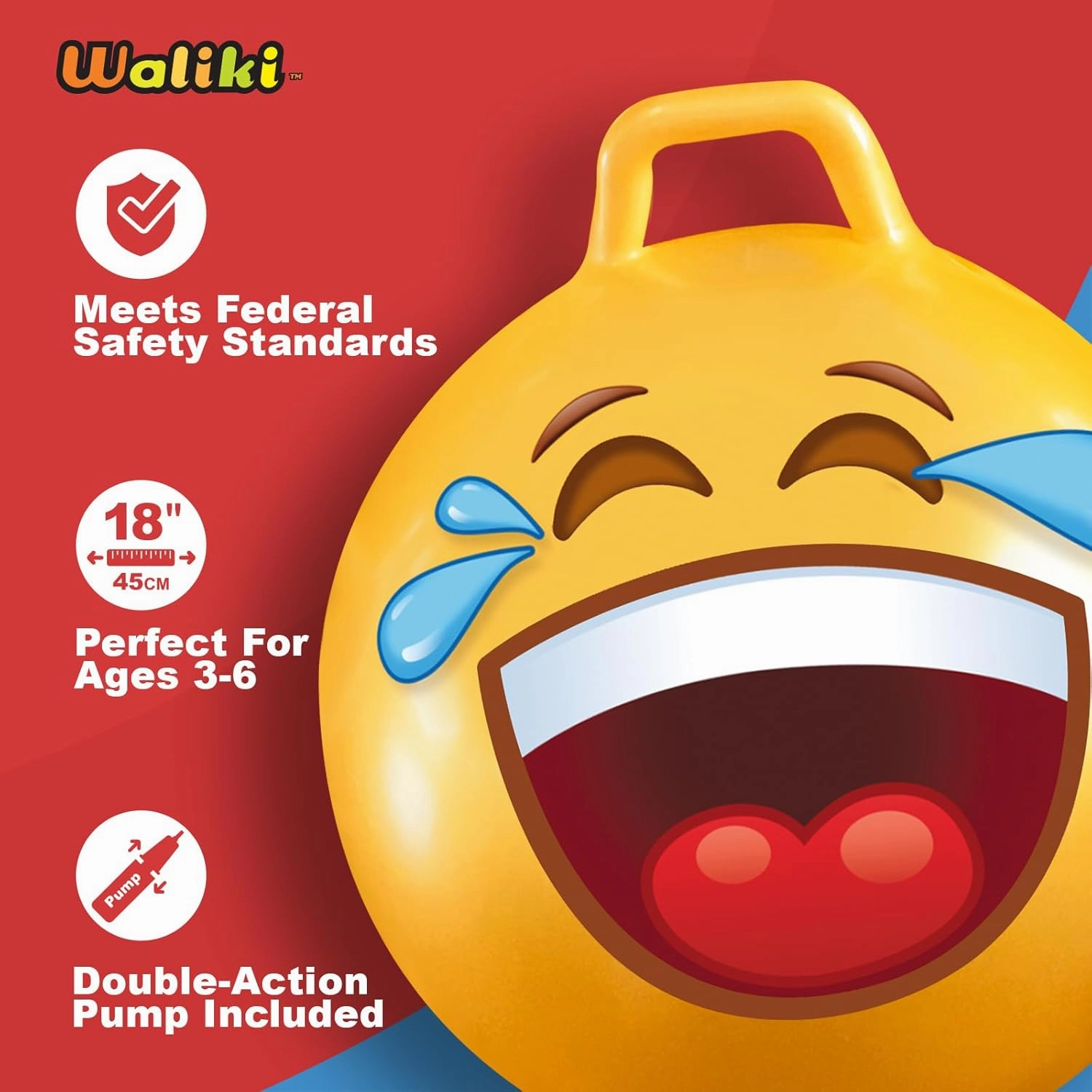 WALIKI Hopper Ball Toys for Kids 3 4 5 and 6 Years Old | Hippity Hop Jumping Ball | Cool Bouncy Toy for Boys and Girls