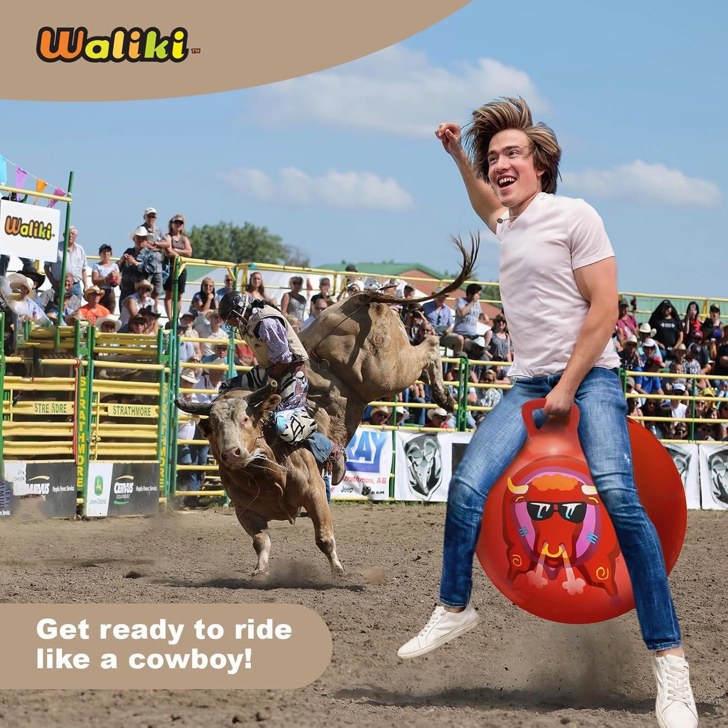 WALIKI Space Hopper | Adults 13-101 | Outdoor Hippity Hop Game | Jumping Ball | Hopping Ball | Red 29”