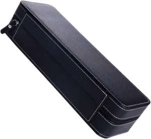 Watch Organizer Box Black Portable 6-pocket Watch Carrier Zipper Great for Storing and Displaying Wristwear