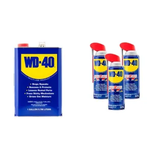 WD-40 Multi-Use Product, One Gallon & Original Formula, Multi-Use Product with Smart Straw Sprays 2 Ways,12 OZs, 3-Pack, 12 OZ
