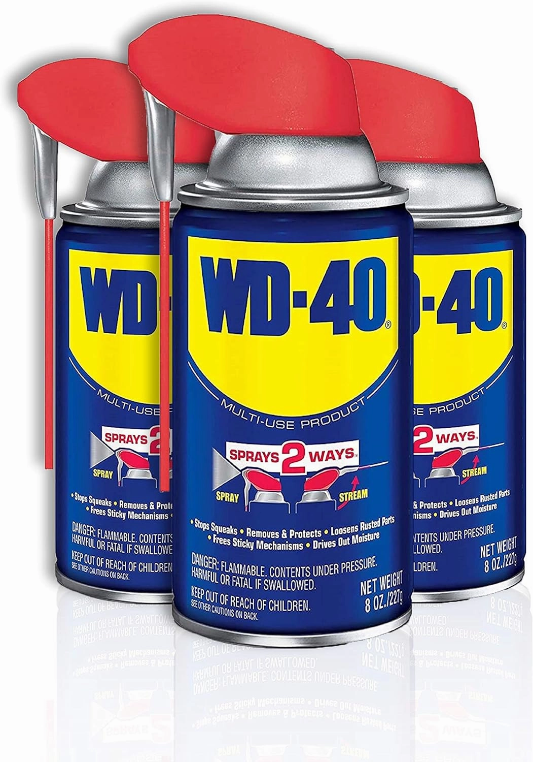 WD-40 Original Formula, Multi-Use Product with Smart Straw Sprays 2 Ways, 8 OZ [3-Pack] & Original Formula, Multi-Use Product with Smart Straw Sprays 2 Ways,12 OZs, 3-Pack, 12 OZ