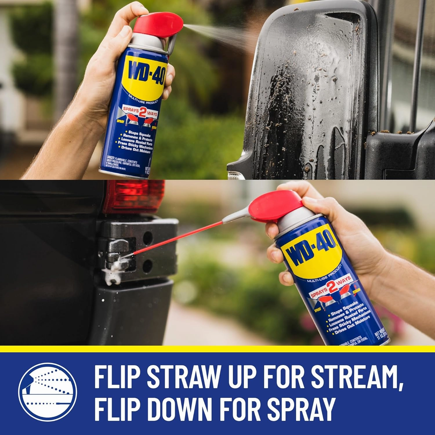 WD-40 Original Formula, Multi-Use Product with Smart Straw Sprays 2 Ways, 8 OZ [3-Pack] & Original Formula, Multi-Use Product with Smart Straw Sprays 2 Ways,12 OZs, 3-Pack, 12 OZ