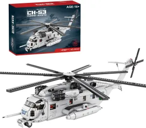 WESS 1/35 CH-53E Super Stallion Military Helicopter Set, 2192Pcs Technic Airplane Building Blocks for Kids Adults, MOC Military Helicopter Toys, MOC-127265