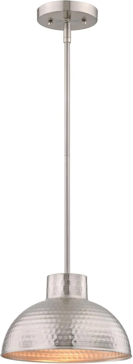 Westinghouse Brushed Nickel 6309600 One-Light Indoor Pendant, Hammered Finish