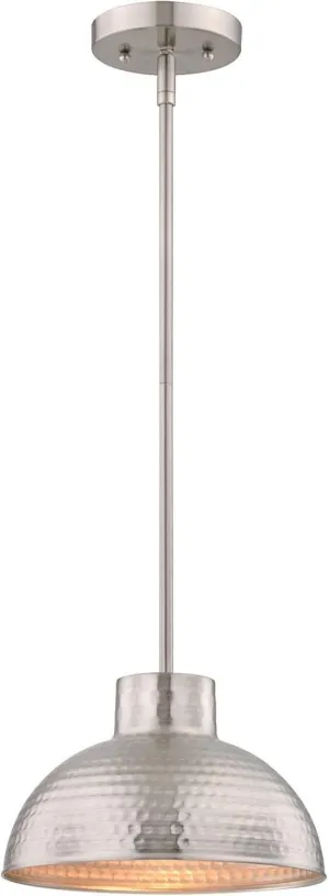 Westinghouse Brushed Nickel 6309600 One-Light Indoor Pendant, Hammered Finish