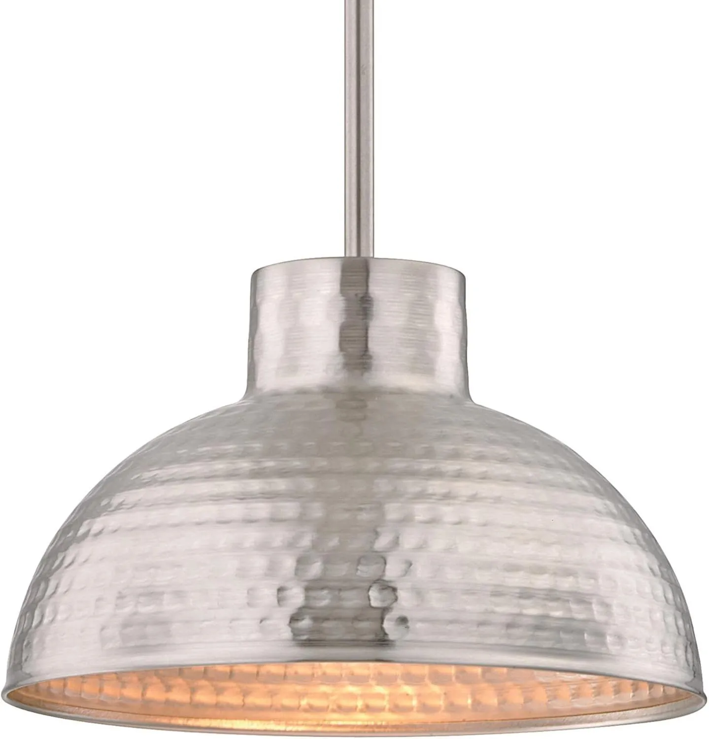 Westinghouse Brushed Nickel 6309600 One-Light Indoor Pendant, Hammered Finish
