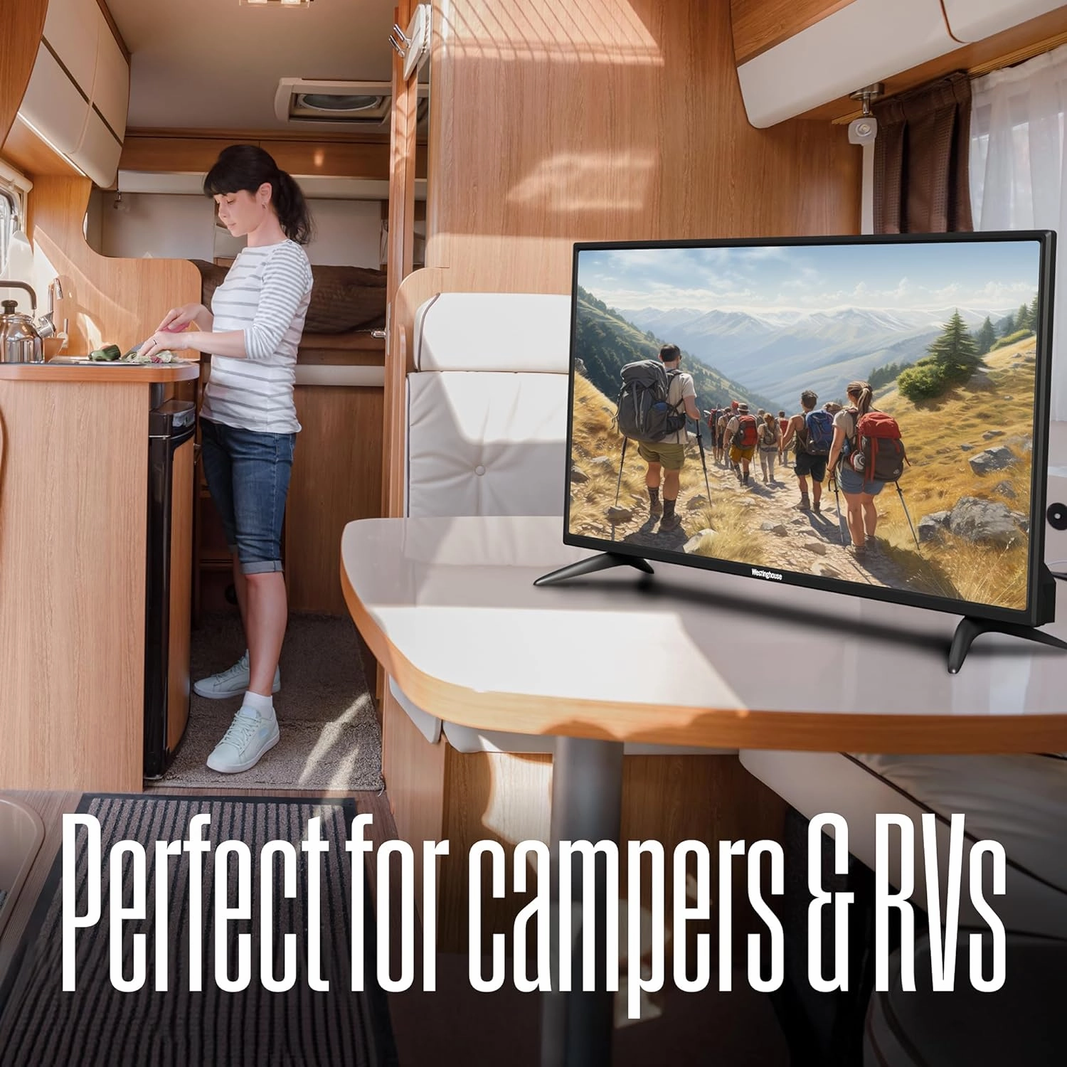 Westinghouse 32 Inch TV, 720p HD LED Small Flat Screen Non-Smart Television with HDMI, USB, VGA, & V-Chip Parental Controls, Monitor for Home, Kitchen, RV Camper, or Office