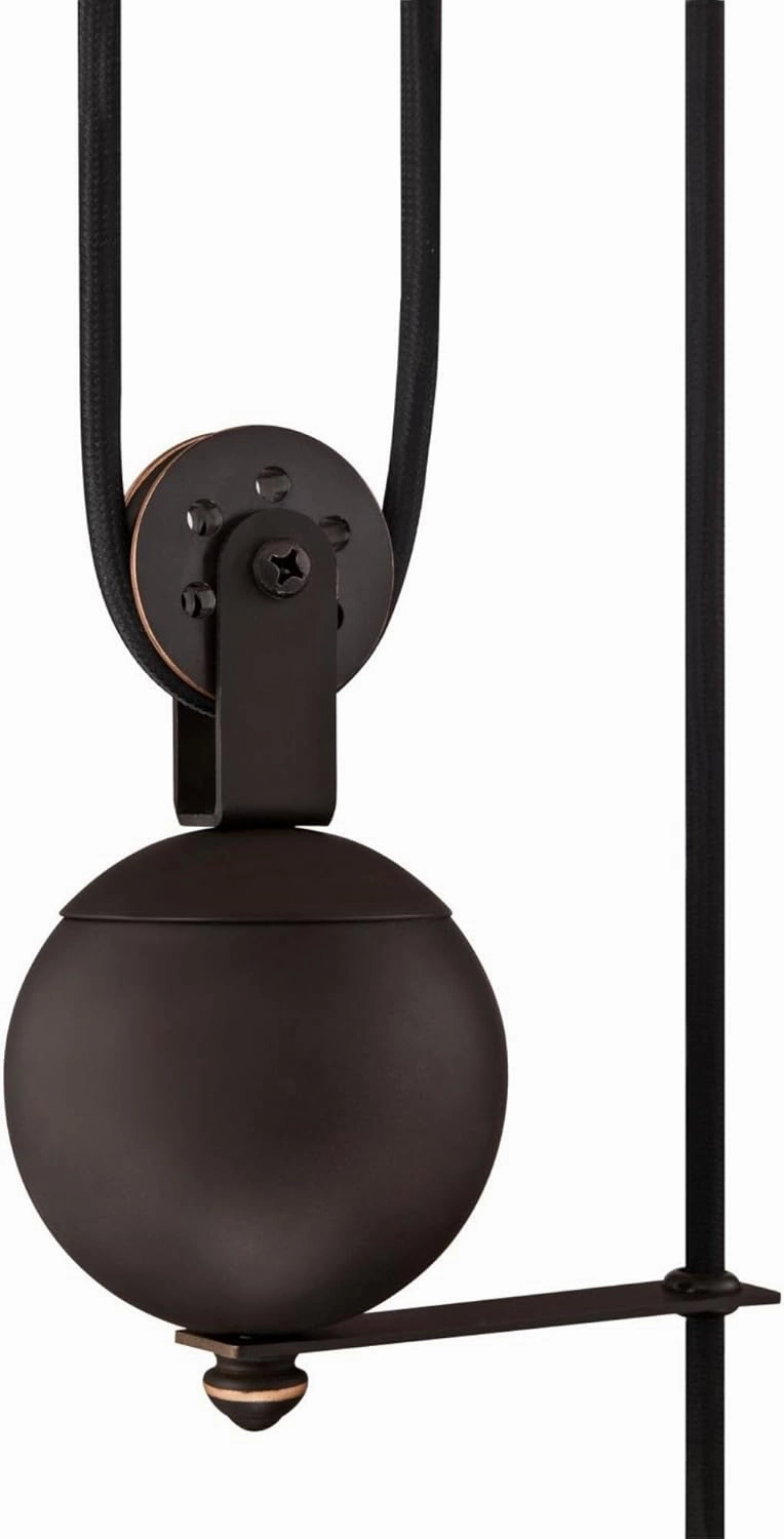 Westinghouse 6363200 Iron Hill One-Light Pulley, Oil Rubbed Bronze Finish with Highlights and Metal Shade Indoor Pendant, 1, Black