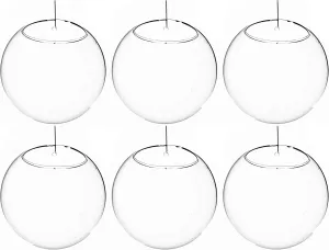 WGV Wall Hanging Planter Terrarium Bulk, Diameter 7", Clear Mounted DIY Succulents Air Glass Floral Container Vase, Tea Light Votive Candle Holder for Decoration 6 Pieces