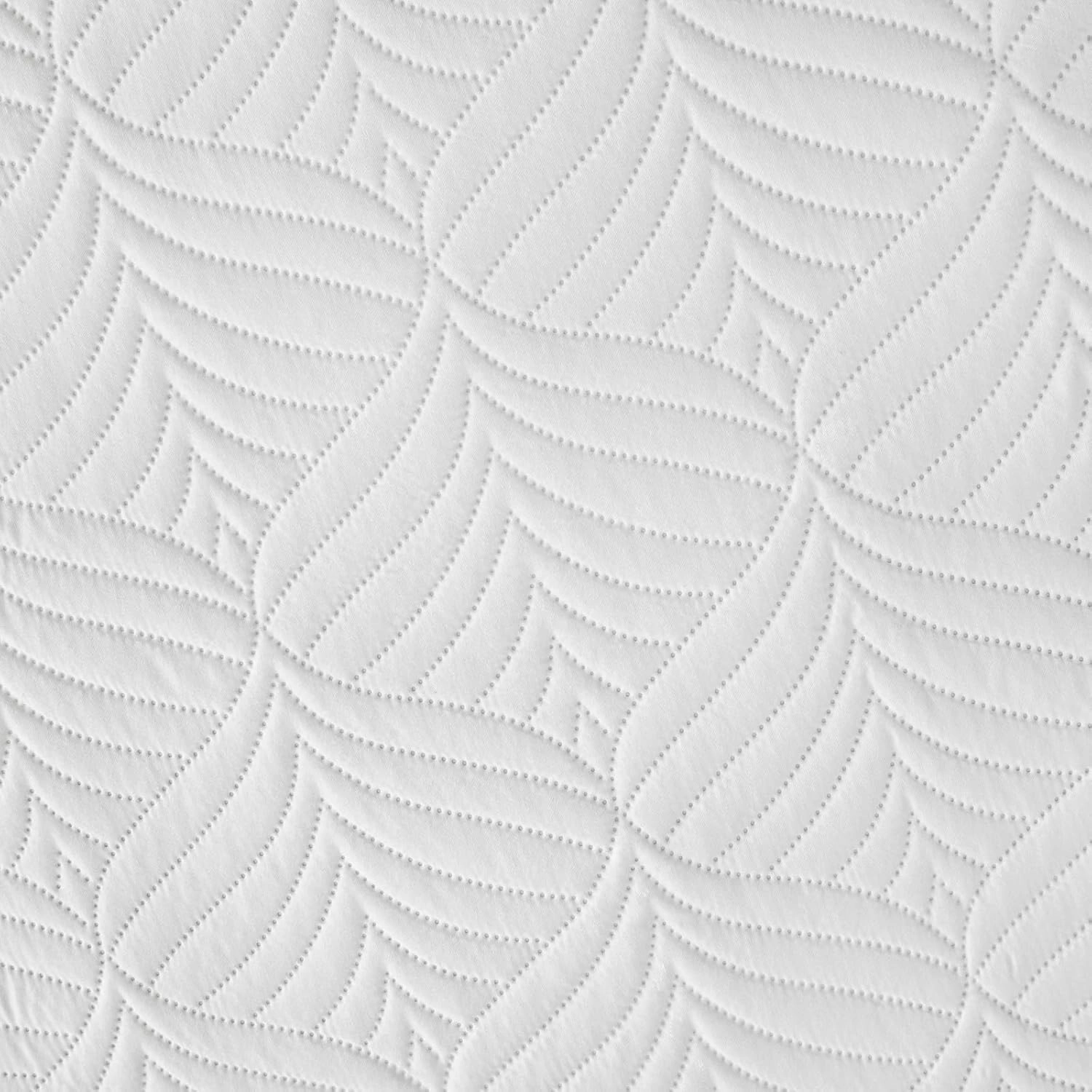 Whale Flotilla Elegant Extra Soft Quilts Queen Size, 3-Piece Lightweight Modern Geometric Full Queen Quilt Bedding Sets Bedspread Coverlet for All Seasons, White
