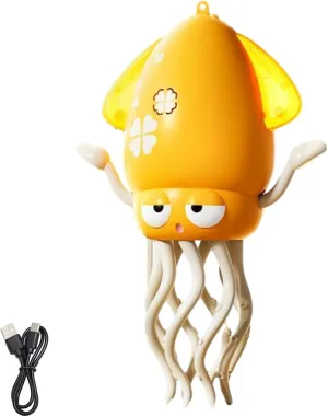 Wiggly Wonder Octopus, Magic Dancing Squid Toy, Automatic Obstacle Avoidance Sensor Eight-Legged Crawling Toy, Suitable for Indoor Play (Yellow - No Fishing Rod)