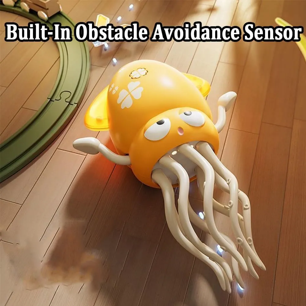 Wiggly Wonder Octopus, Smart Tentacle Explorer Automatic Avoidance, Electric Magic Dancing Octopus Toy with Led Lights and Music, Crazy 8-Leg Auto-Dance, Kid & Pet Safe (2pc-a)
