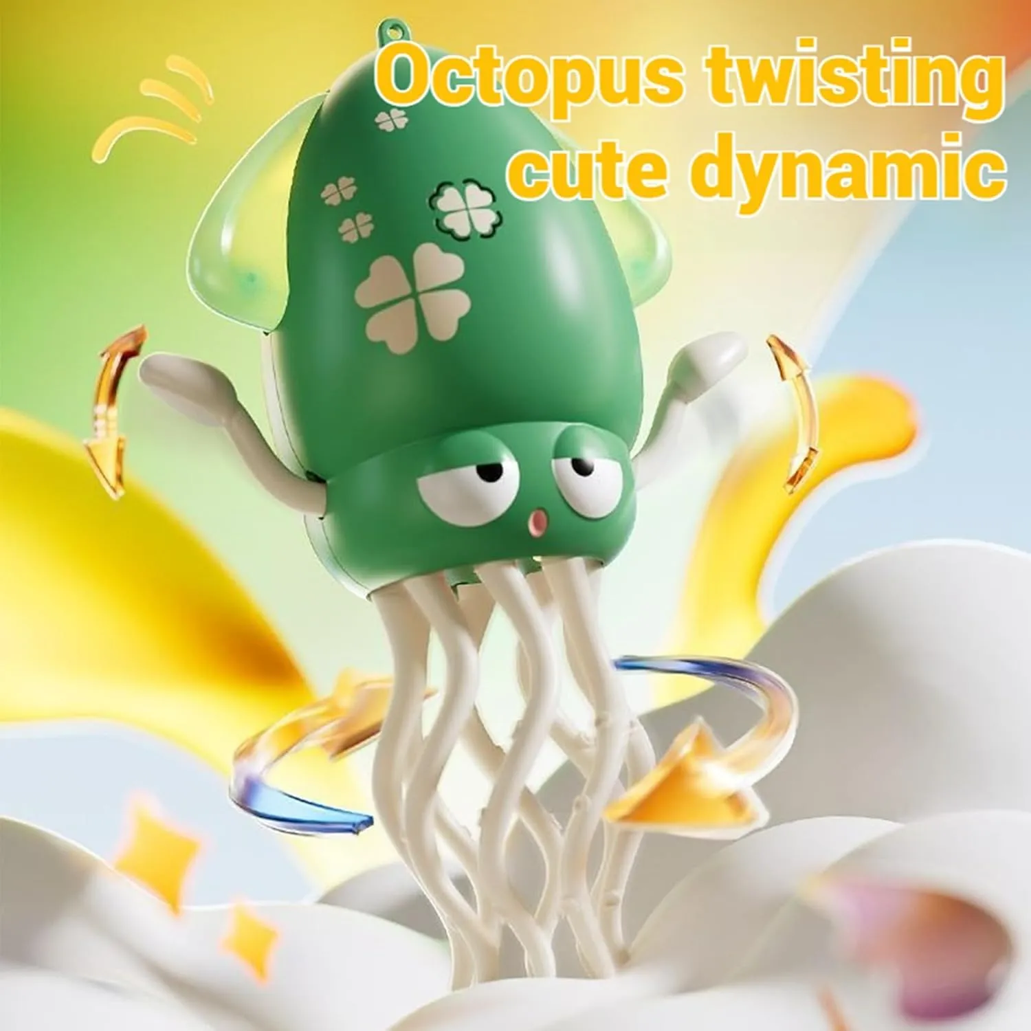 Wiggly Wonder Octopus,Electric Magic Crawling Dancing Octopus Toy,Automatic Obstacle Avoidance Dancing Electric Squid Toy,Creative Magic Crazy 8-Leg Action Obstacle with LED Lights & Music (Green)