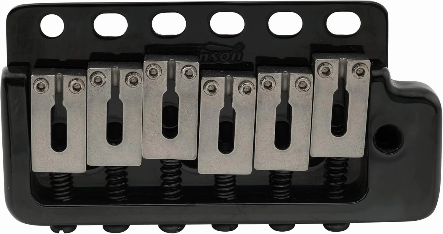 Wilkinson WVP6-SB 54mm 5 1 Hole SUS Stainless Steel Saddles Guitar Tremolo Bridge with Full Solid Steel Block for Import Strat and Japan Strat, Black