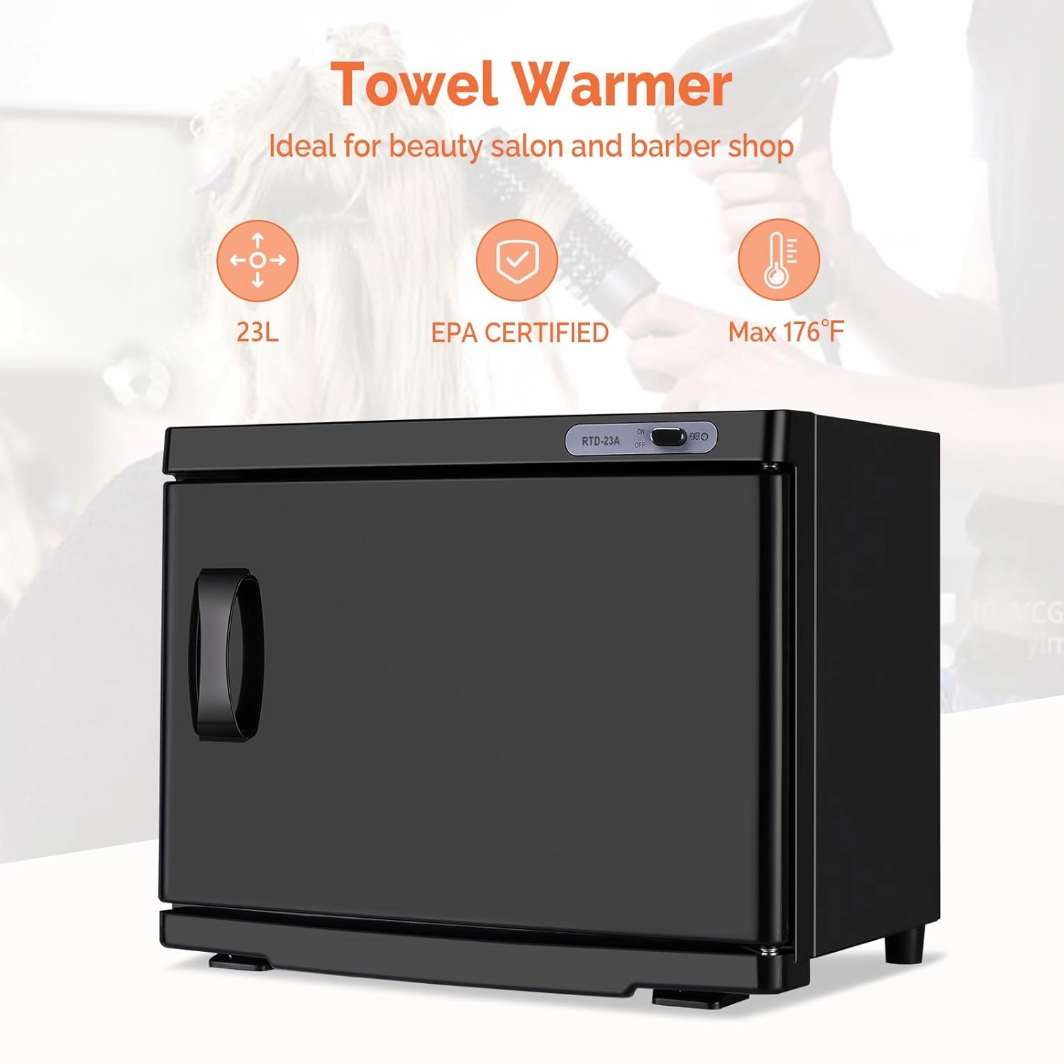 Winado Hot Towel Warmer Cabinet, 23L Large Capacity Towel Heater, 2-in-1 Professional Mini Towel Warmer for Facials Massage, Esthetician, Salon Beauty, Spa Barbershop, Black