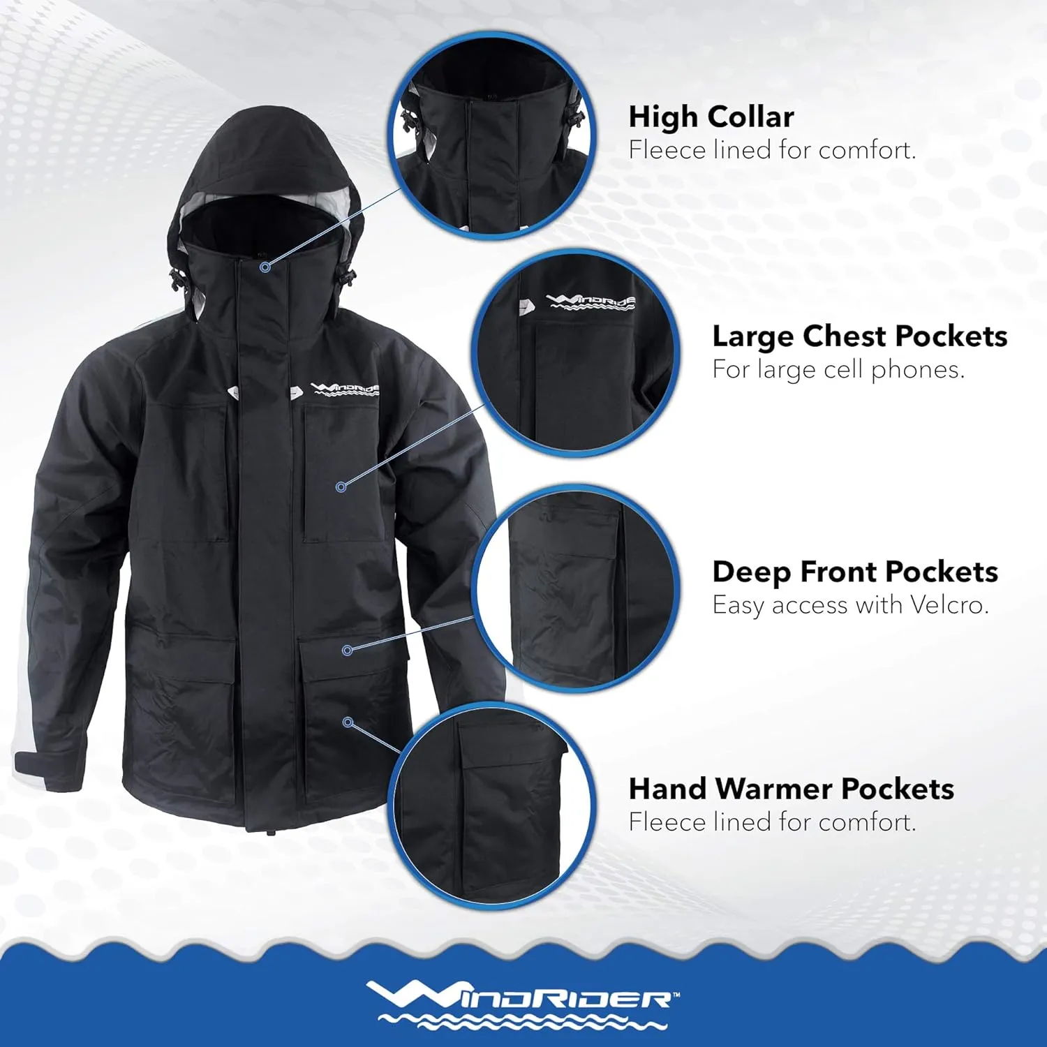 WindRider Pro Rain Jacket | Foul Weather Jacket | Fishing, Sailing, Boating