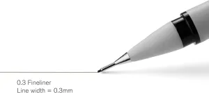 Winsor & Newton Fineliner Fine Point Pen, 0.3mm Tip, Black (Pack of 2)